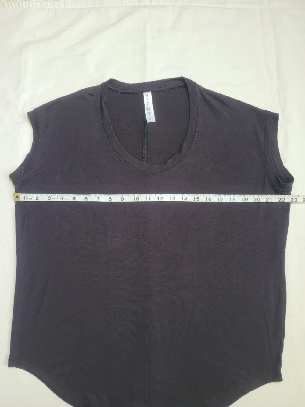 Athleta CYA Scoop Neck Cap Sleeve Tee Shirt Black Small Athletic Workout